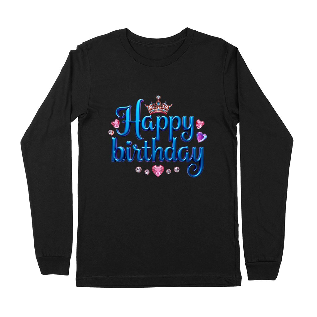 Colorful Metallic Happy Birthday Premium Long Sleeve
