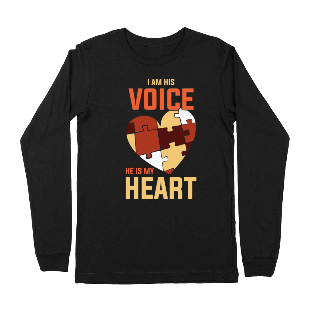 I Am His Voice Funny World Autism Day Gift Premium Long Sleeve