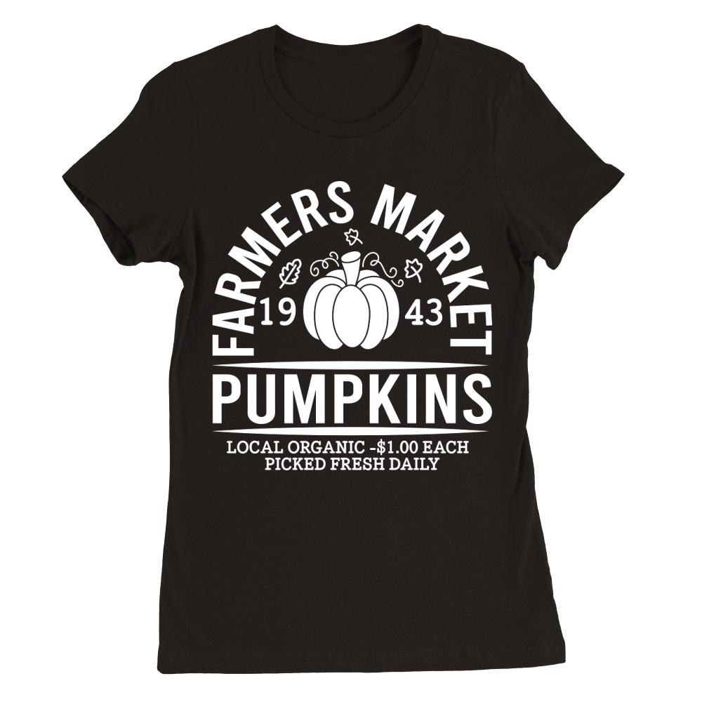 Pumpkins Farmer Market Premium Womens Crewneck T-shirt