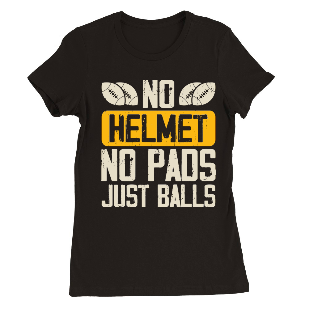 Vintage Rugby Player no Helmet no pads just balls Premium Womens Crewneck T-shirt