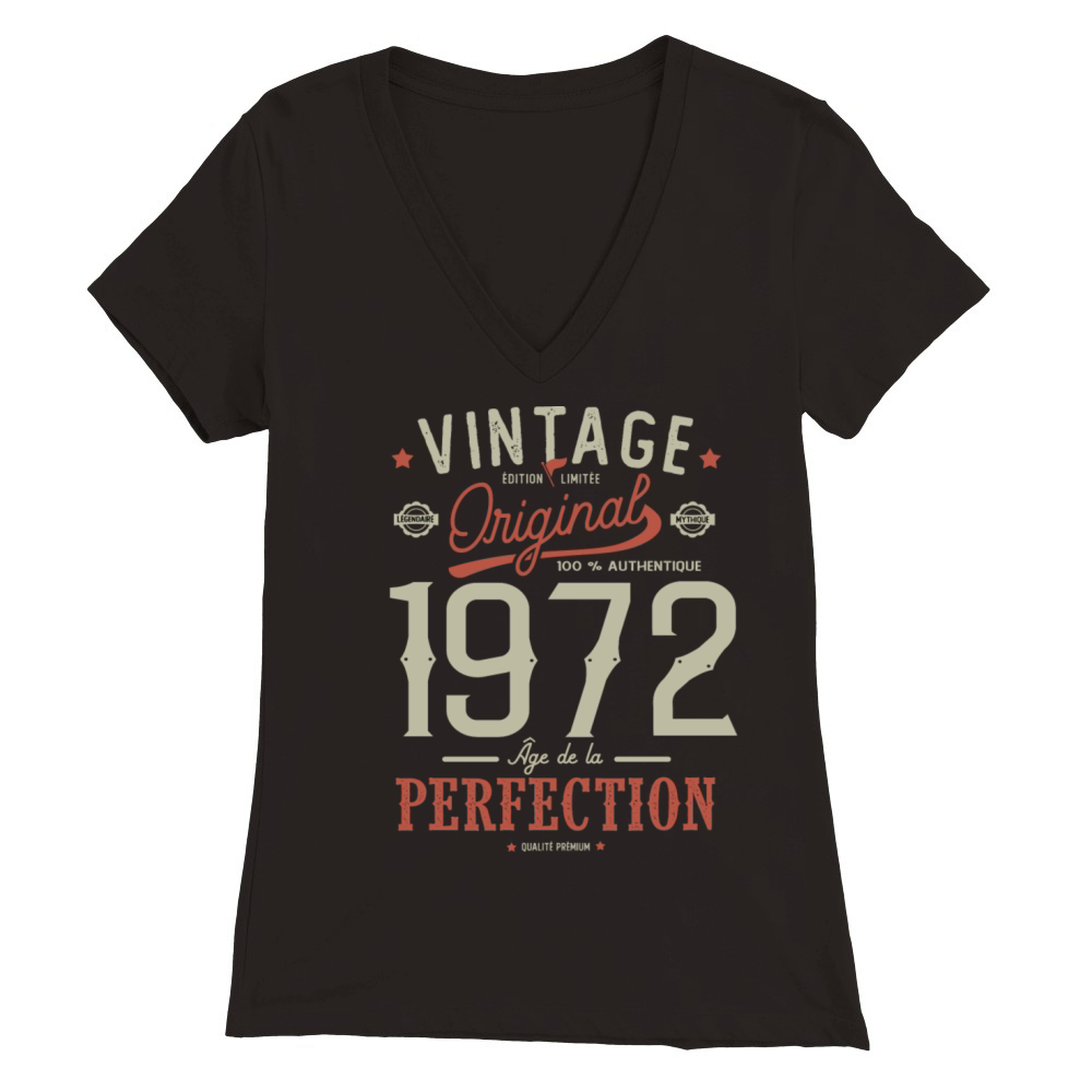 1972 Birthday Sayings 50th Birthday vintage Premium Womens V-Neck T-shirt