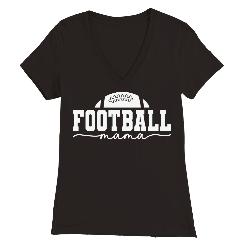 FootballMama 02 Premium Womens V-Neck T-shirt