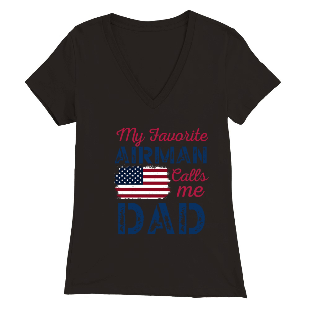 My favorite airman Calls me 06 Premium Womens V-Neck T-shirt