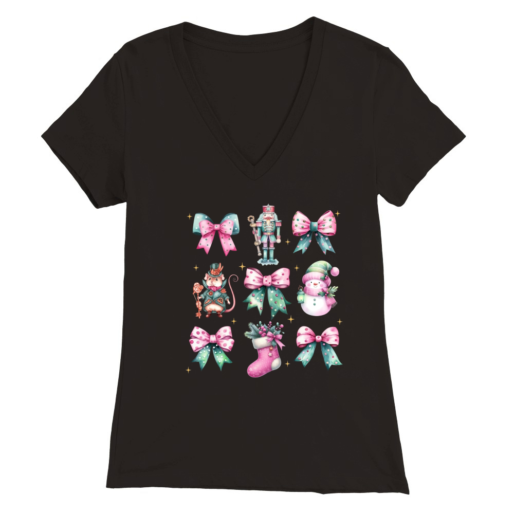 Nutcracker Coquette Christmas Premium Womens V-Neck T-shirt