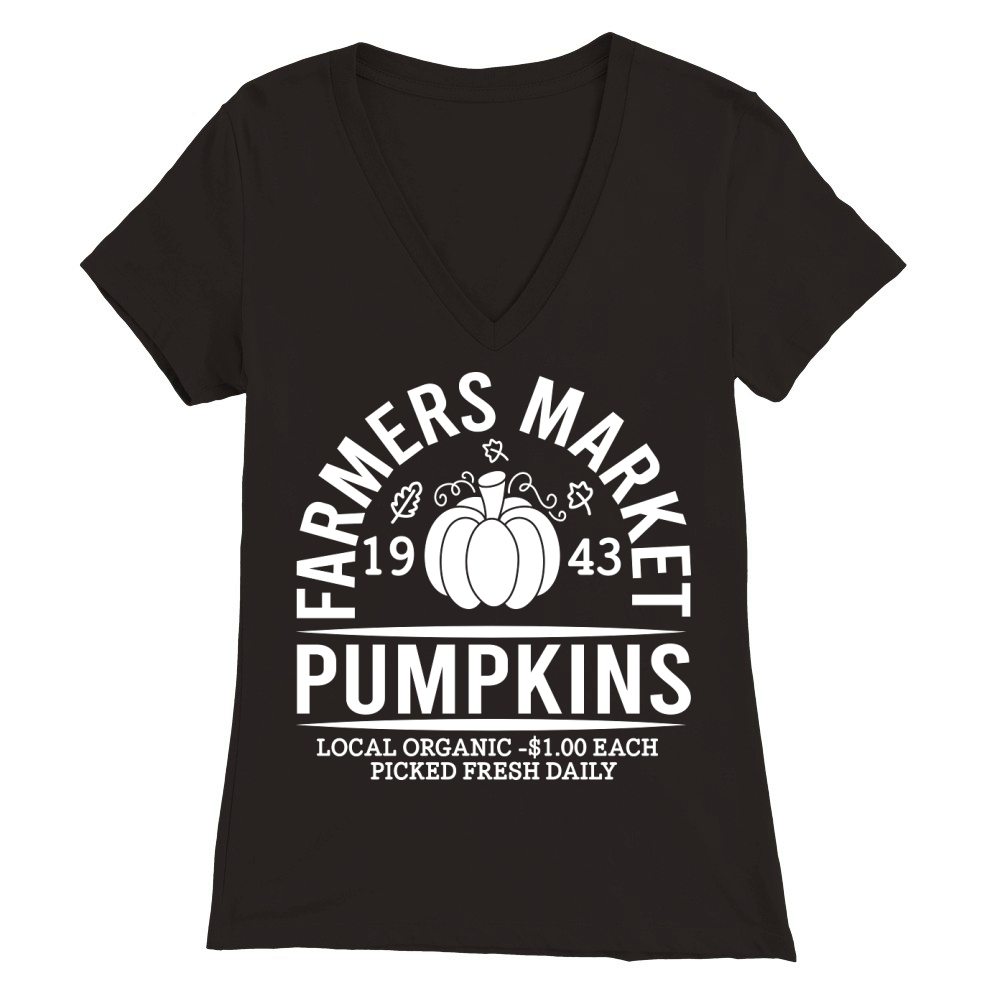 Pumpkins Farmer Market Premium Womens V-Neck T-shirt