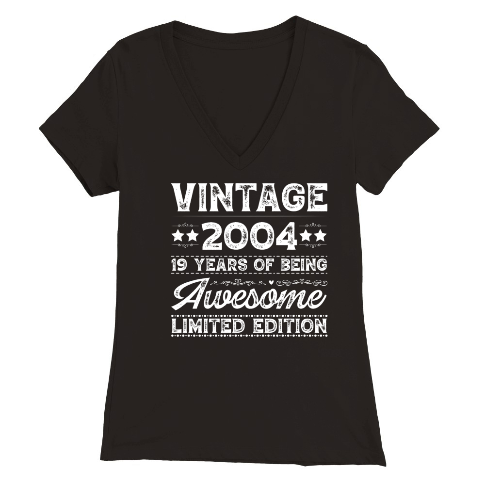 Vintage 2004 Being Awesome Limited Edition Birthday (2) Premium Womens V-Neck T-shirt
