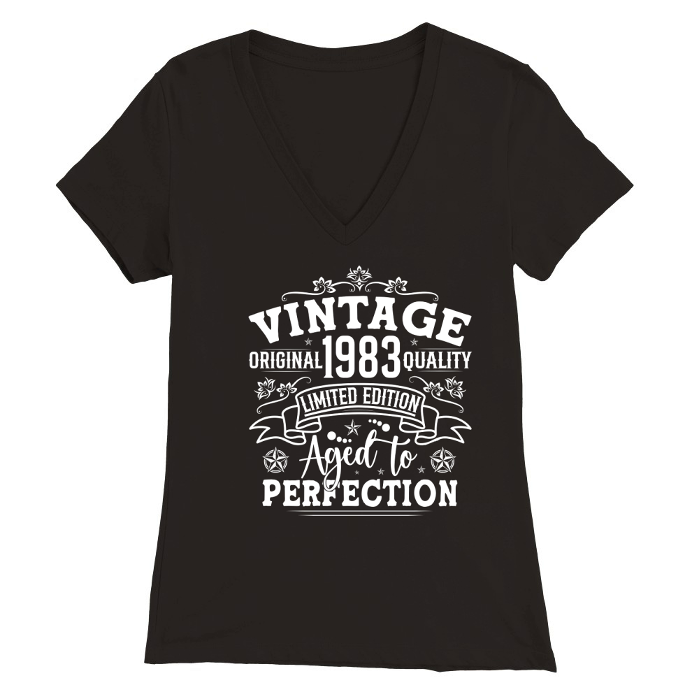 Vintage Birthday TShirt Design Bundle 1983 Premium Womens V-Neck T-shirt