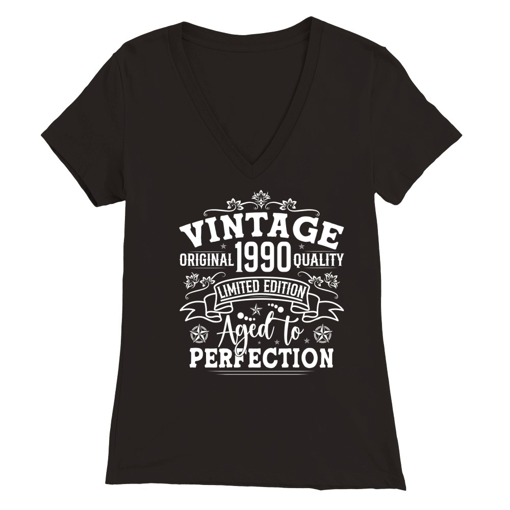 Vintage Birthday TShirt Design Bundle 1990 Premium Womens V-Neck T-shirt