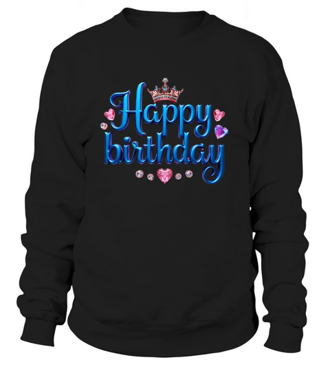 Colorful Metallic Happy Birthday Sweatshirt Unisex