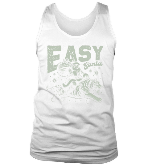 Easy Santa Riding Tiger D Retro Green Tank Top Unisex