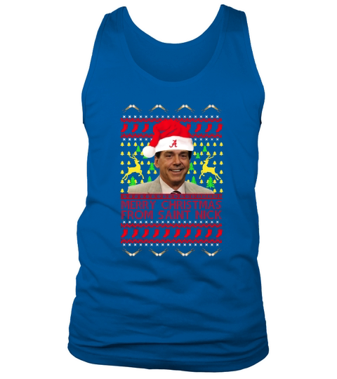 Ugly Nick Saban Merry Christmas From Saint Nick Tank Top Unisex