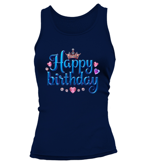 Colorful Metallic Happy Birthday Tank top Woman