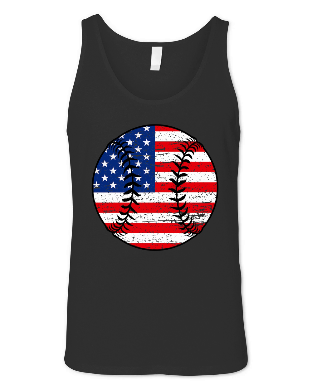 Baseball with American Flag Unisex Jersey Tank