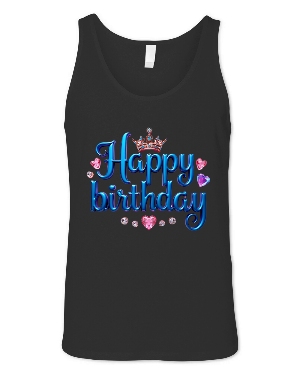 Colorful Metallic Happy Birthday Unisex Jersey Tank