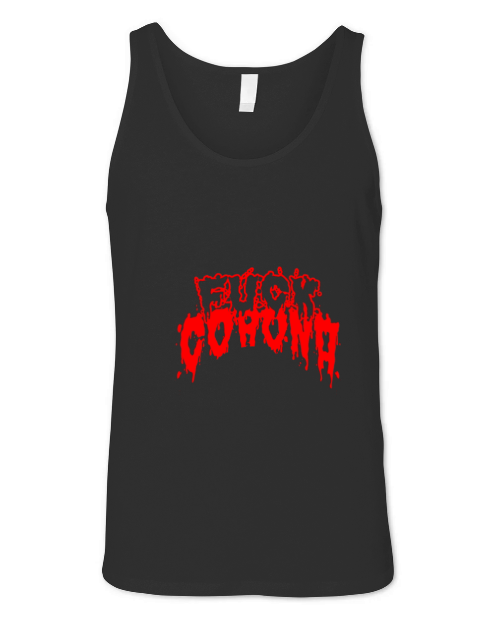 fuck corona red text Unisex Jersey Tank