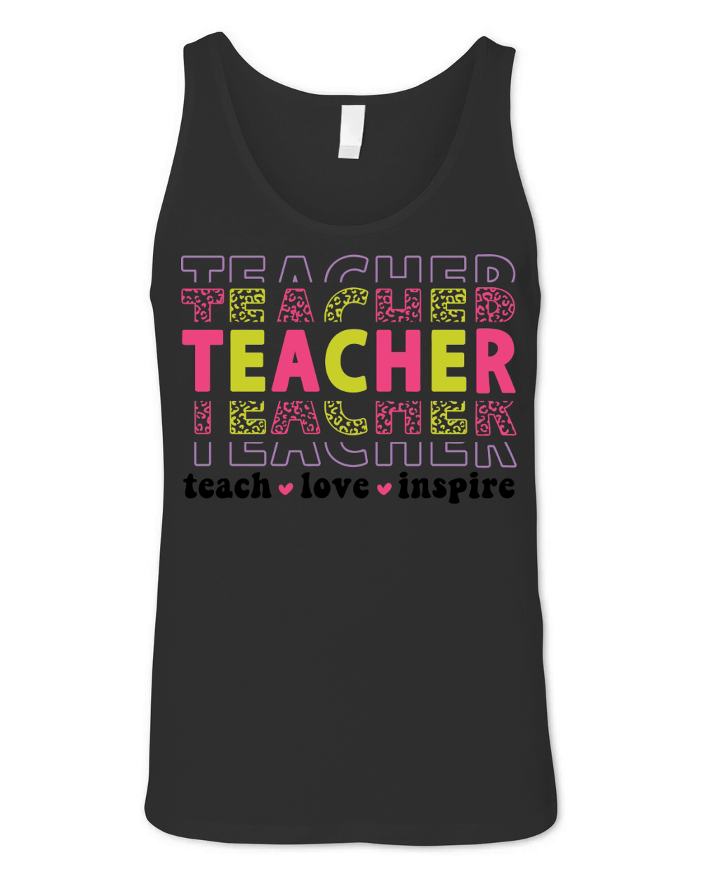 teacher teach love inspire 2 color Unisex Jersey Tank