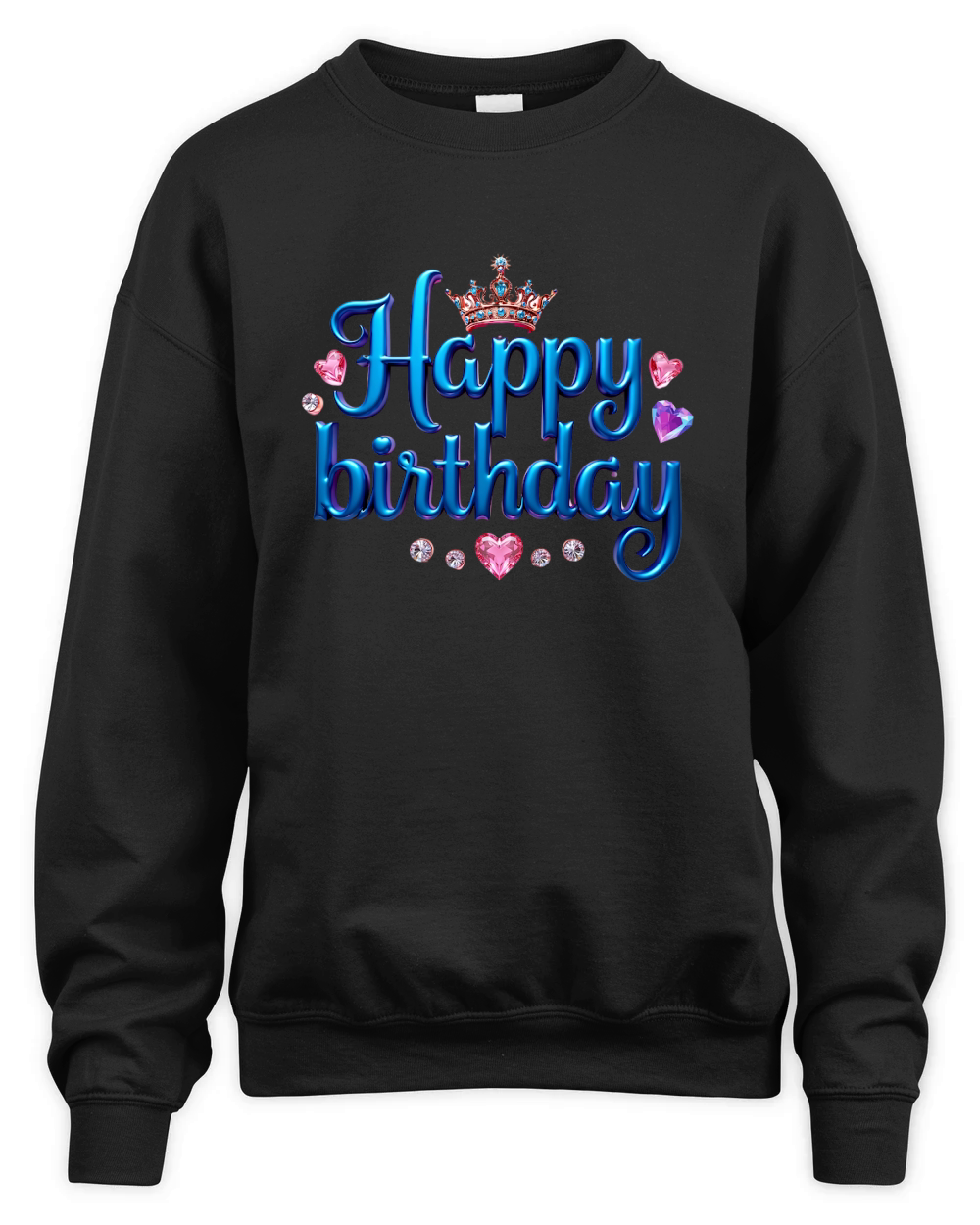 Colorful Metallic Happy Birthday Unisex Premium Crewneck Sweatshirt