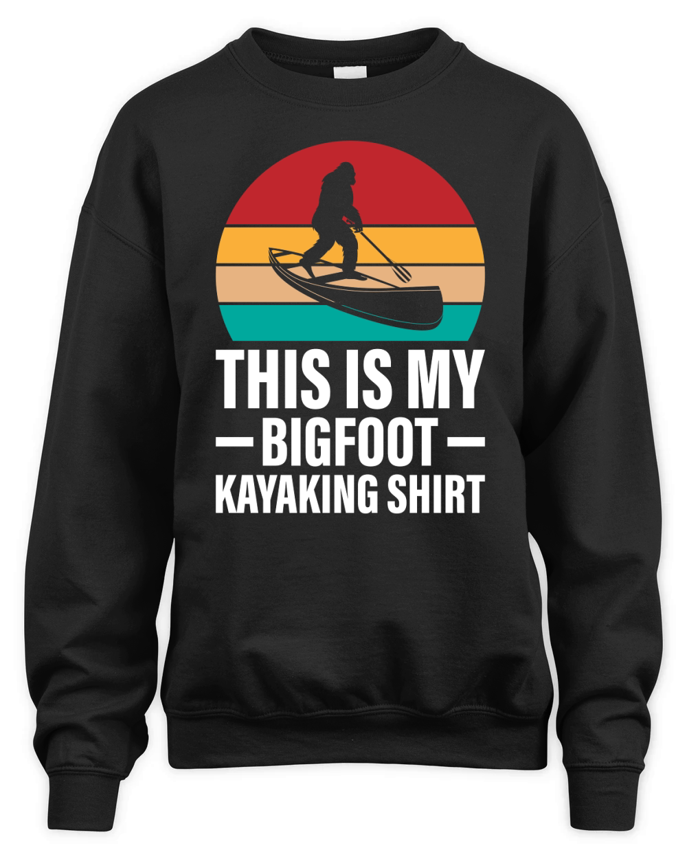 Retro Bigfoot Kayak Vintage Sasquatch Kayaking Unisex Premium Crewneck Sweatshirt