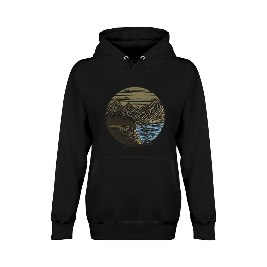 Adventure awaits mountain vector art graphic t shirt design illustration Unisex Premium Pullover Hoodie