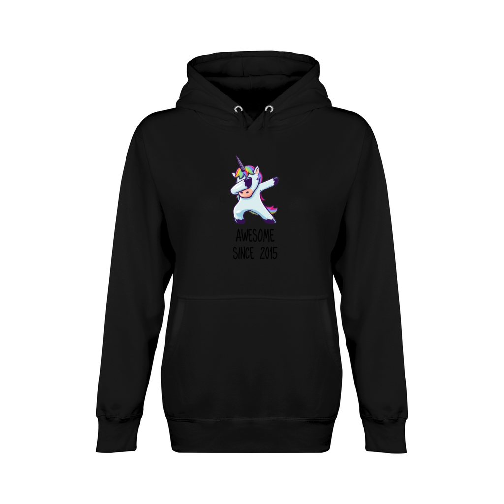 Cute Unicorn Awesome Since 2015 3th birthday gift Unisex Premium Pullover Hoodie