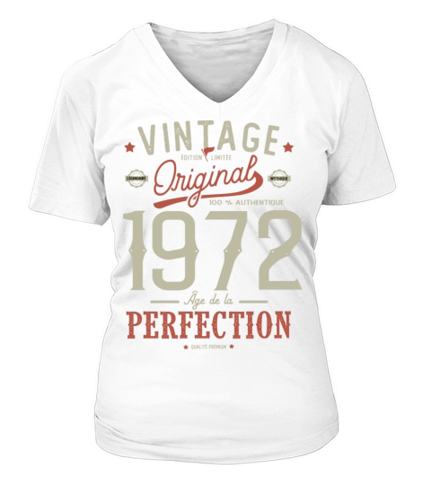 1972 Birthday Sayings 50th Birthday vintage V-neck T-Shirt Woman