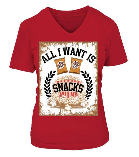 all i want is snacks boarder V-neck T-Shirt Woman