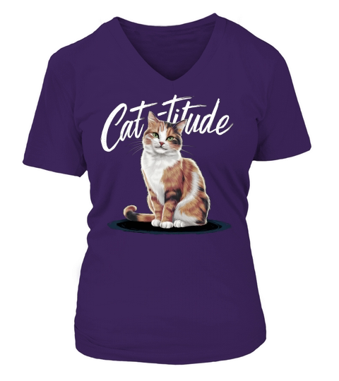 Cattitude Cat V-neck T-Shirt Woman