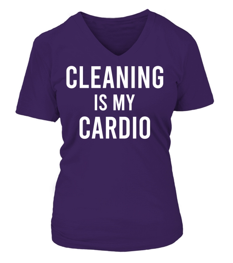 Cleaning is My Cardio 3 V-neck T-Shirt Woman