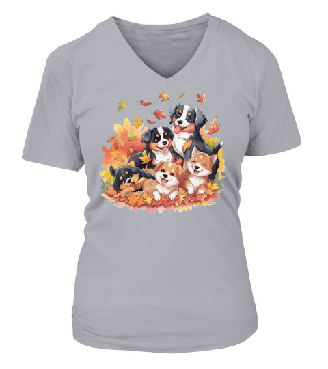 Dog Watercolor Bundle 04 V-neck T-Shirt Woman