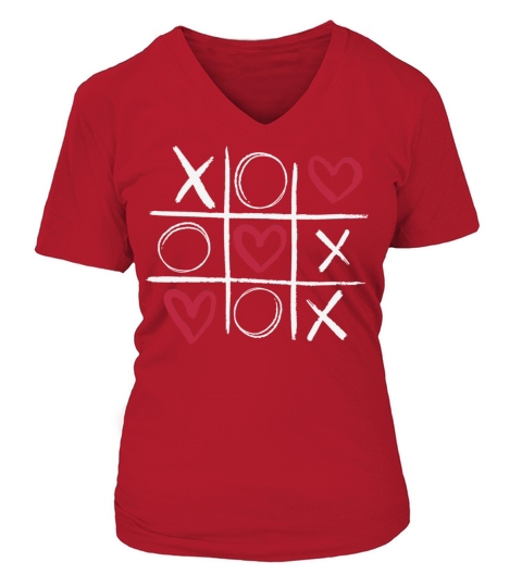 Hugs Kisses Heart Love Valentine V-neck T-Shirt Woman