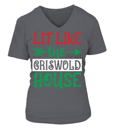 Lit Like the GrisWold House V-neck T-Shirt Woman