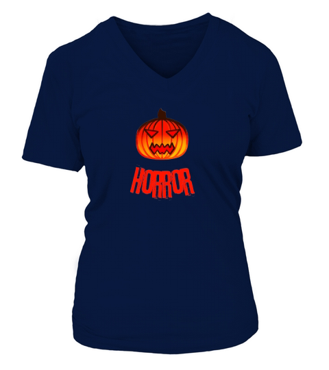 Pumpkin Horror V-neck T-Shirt Woman