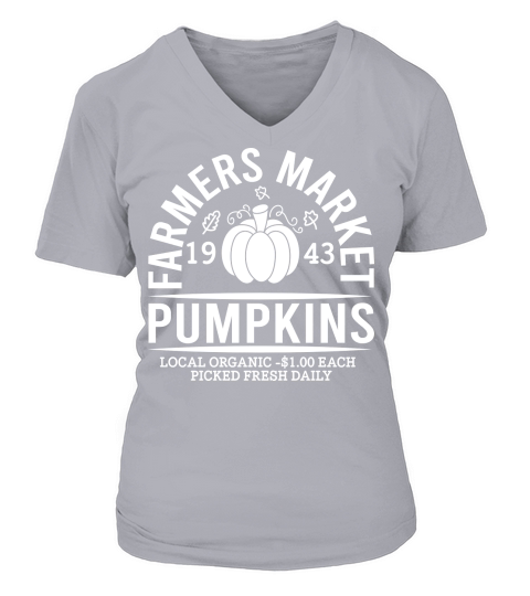 Pumpkins Farmer Market V-neck T-Shirt Woman
