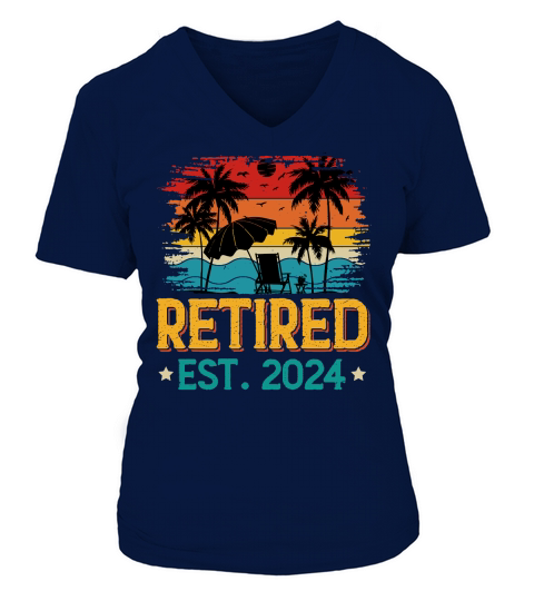 Retired 2024 V-neck T-Shirt Woman