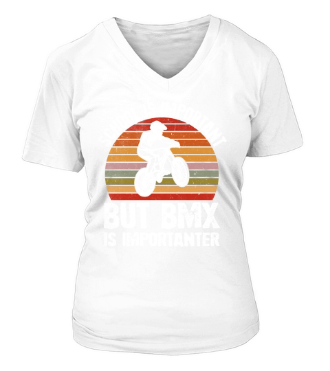 School is Important But BMX Is Importanter V-neck T-Shirt Woman