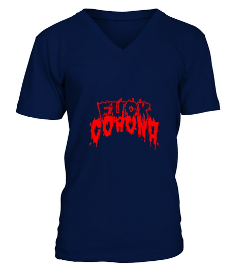fuck corona red text V-Neck T-shirt