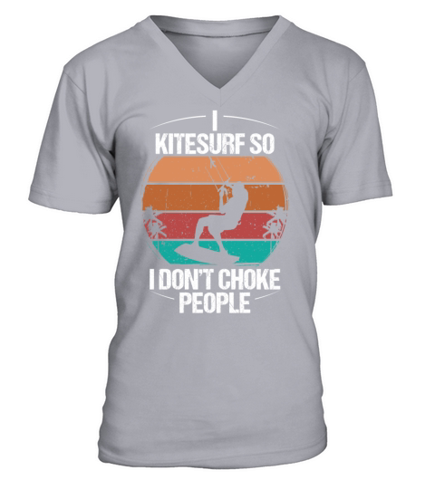 Kitesurfer Kiteboarder Kitesurfing Kite 7m Wind V-Neck T-shirt