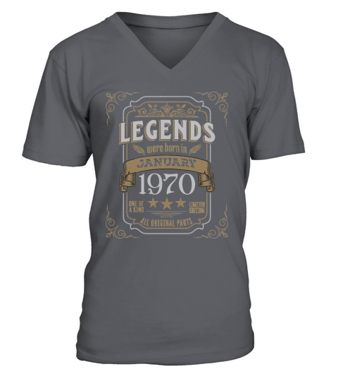 Legends Were Born In January 1970 V-Neck T-shirt