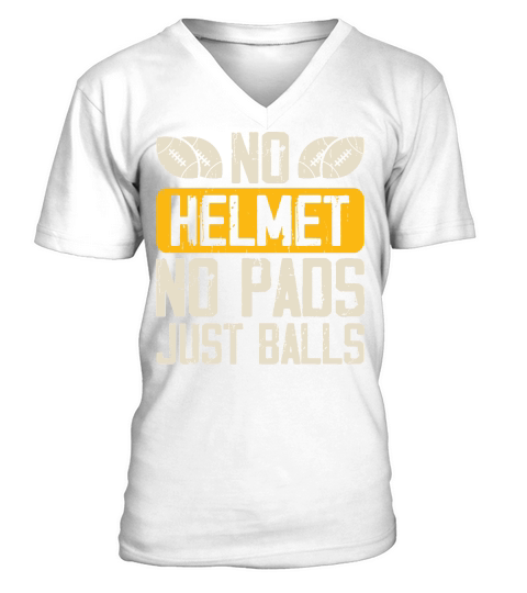 Vintage Rugby Player no Helmet no pads just balls V-Neck T-shirt