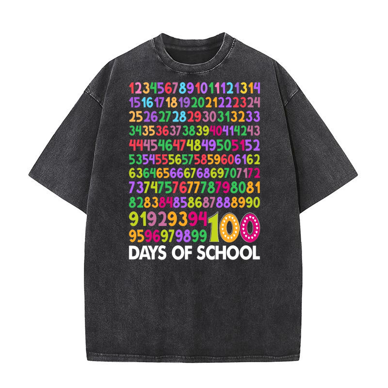 1 100 Days of school Washed T-Shirt