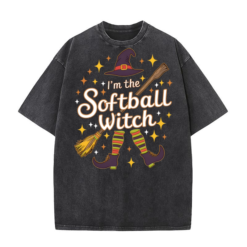 412. I m The Softball Witch Washed T-Shirt