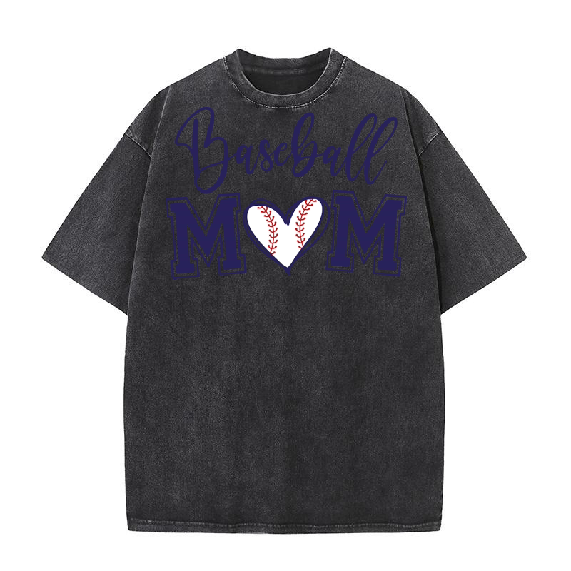 Baseball Mom Blue Washed T-Shirt