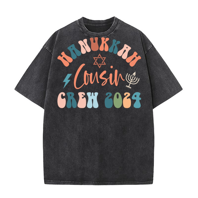 Hanukkah Cousin Crew 2024 10 Washed T-Shirt