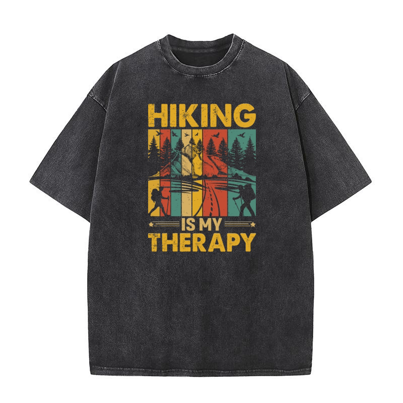 HIKING IS MY THERAPY Washed T-Shirt