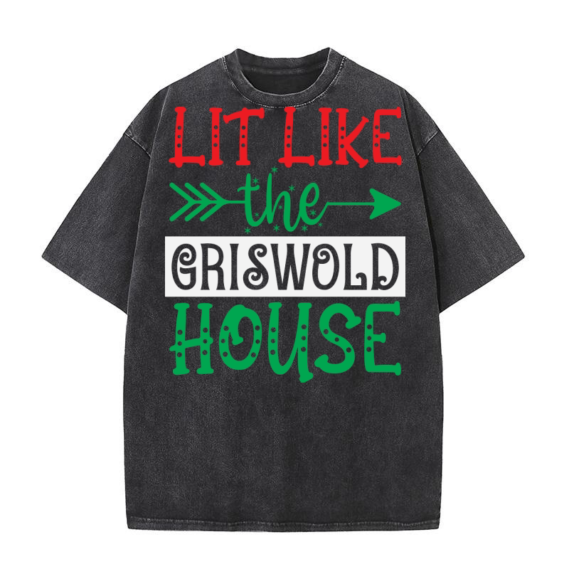 Lit Like the GrisWold House Washed T-Shirt