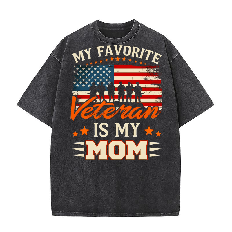 My favorite Veteran Is My Mom 02 Washed T-Shirt