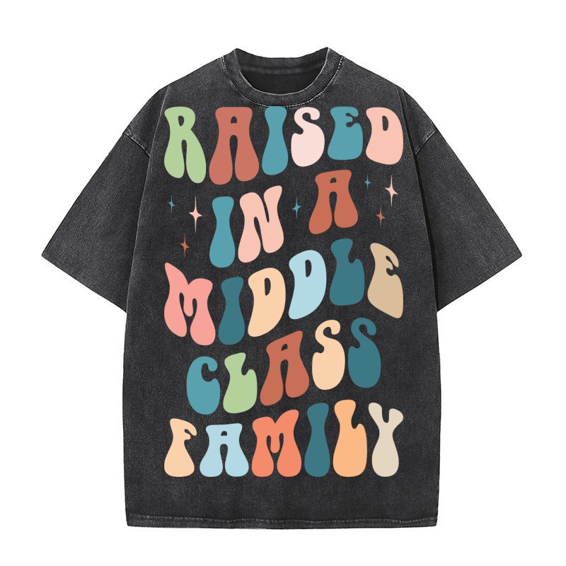 Raised In A Middle Class Family Washed T-Shirt