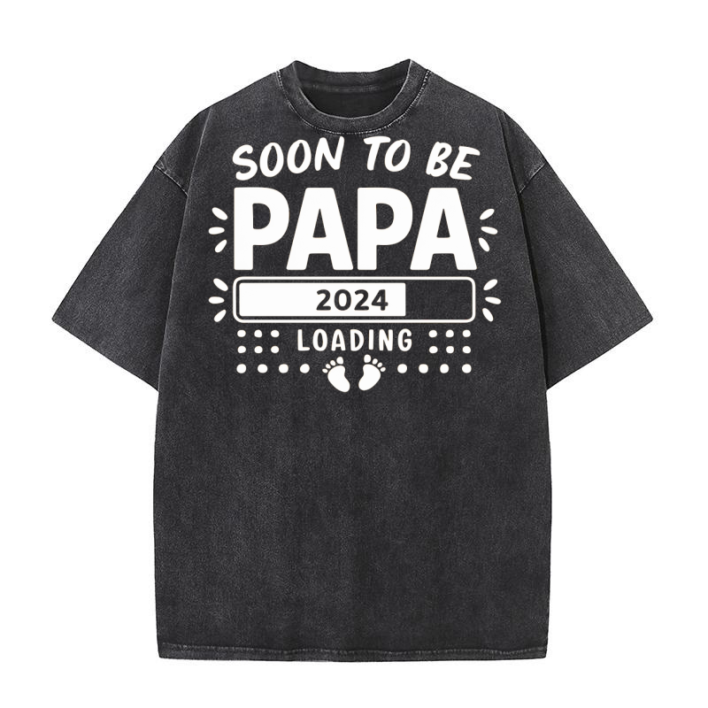 Soon to be papa 2024 loading Washed T-Shirt