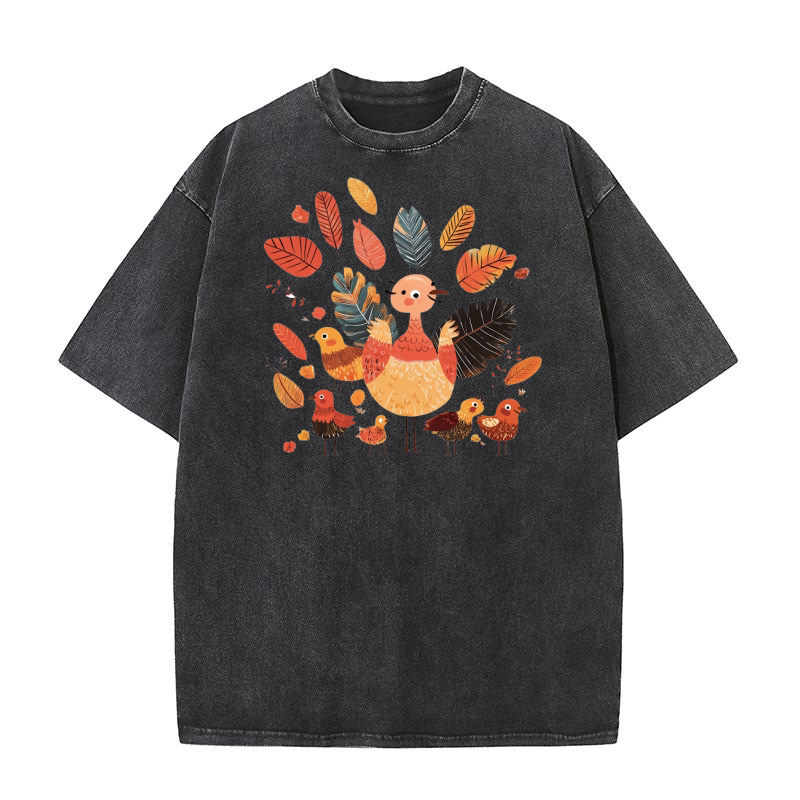 Thanksgiving Funny Turkey 18 Washed T-Shirt