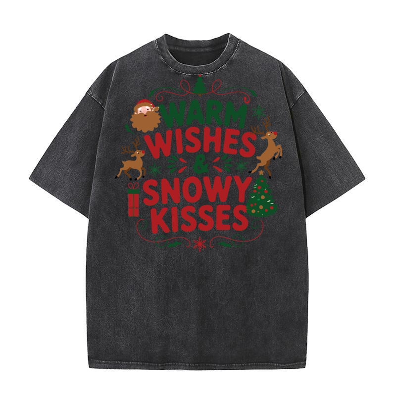 Warm Wishes & Snowy Kisses Washed T-Shirt